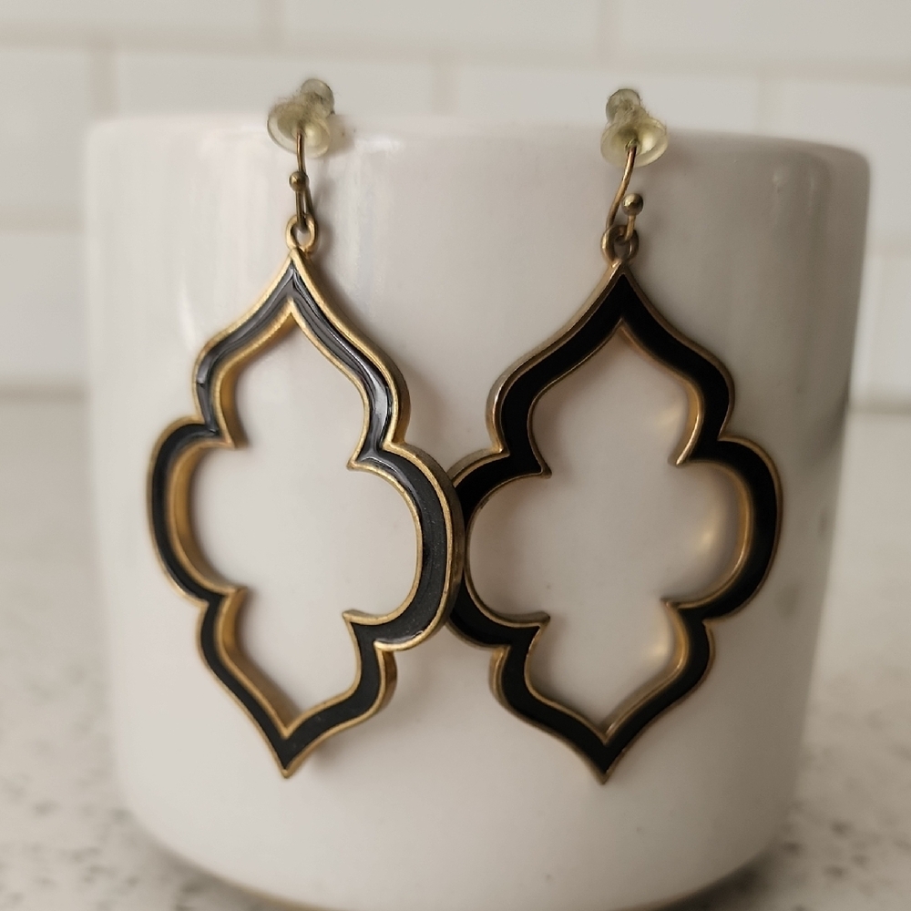 Black and Gold Statement Earrings